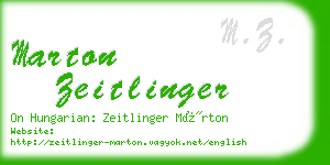 marton zeitlinger business card